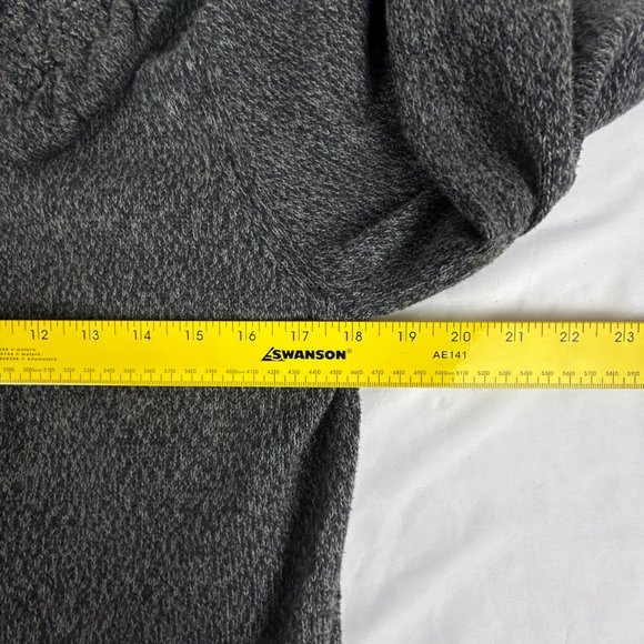 Alfani Cardigan Sweater Coat Women L Gray Knit Long Button Pockets Collared Cozy - Picture 10 of 14